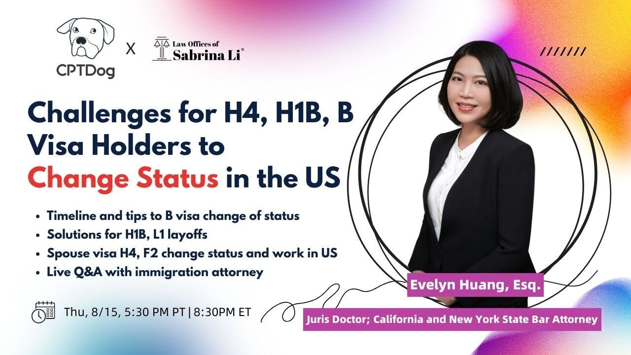 H1B, H4 and B visa Change of Status